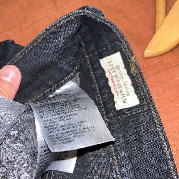 Levis 501 Original Fit Black Distressed Button-Fly Jeans 24x27 - Picture 6 of 12